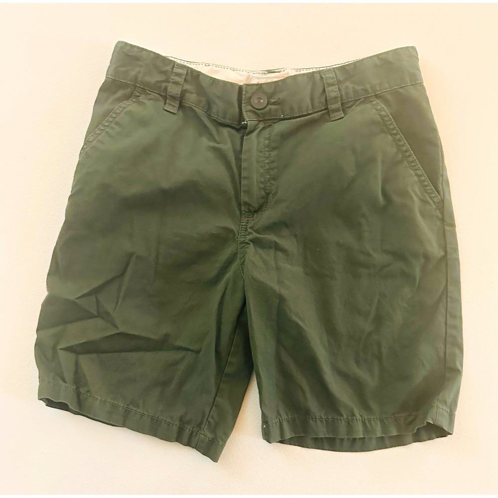 Cat & Jack Boys Chino Shorts Size 10 Green Cotton Twill 6" Inseam Pockets